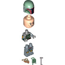 LEGO Boba Fett s Tmavě žlutohnědá Pauldron a Printed Paže s Clone Hlava Minifigurka