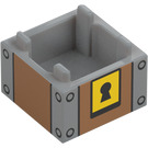 LEGO Låda 2 x 2 med Skattkista Botten med Keyhole (2821 / 103777)