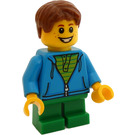 LEGO Boy i Mörk Azure Tröja Minifigur