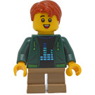 LEGO Boy im Dark Green Hoodie Minifigur