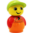 LEGO Boy Orange Base, Red Top, Wrench in Pocket Minifigure