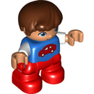 LEGO Boy with Blue Top with Red Car Duplo Figure