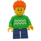 LEGO Boy con Verde brillante Jersey Minifigura