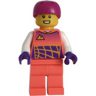 LEGO Boy with Coral Torso, Legs and Magenta Sport Helmet Minifigure