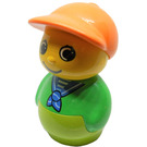 LEGO Boy with Lime Base, Green Top, Blue neckerchief Pattern Primo Figure