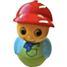 LEGO Boy with Lime Base, Light Blue Top, Lime Overalls Primo Figure