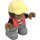 LEGO Boy con Giallo Berretto Figura Duplo