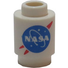 LEGO Kloss 1 x 1 Runda med NASA Dekoration med öppen knopp (3062)