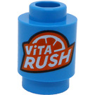 LEGO Kloss 1 x 1 Runda med 'VITA RUSH' med öppen knopp (3062 / 105566)