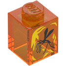 LEGO Brick 1 x 1 with Mosquito in Amber Decoration (3005 / 68818)