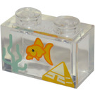 LEGO Brick 1 x 2 with Fish and Pyramid with Bottom Tube (3004 / 104155)