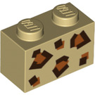 LEGO Brick 1 x 2 with Leopard Pattern with Bottom Tube (3004 / 66695)