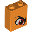LEGO Steen 1 x 2 x 2 met Oranje Eye Rechtsaf met Stud houder aan de binnenzijde (3245 / 53112)