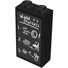 LEGO Brick 1 x 2 x 3 with ‘W.W.W. Concepts’ List on Blackboard Sticker