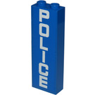 LEGO Brick 1 x 2 x 5 with POLICE Sticker with Stud Holder (2454)