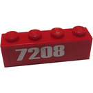 LEGO Steen 1 x 4 met "7208" Links Sticker (3010)