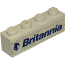 LEGO Brick 1 x 4 with 'Britannia' and Logo Left Sticker (3010)