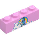 LEGO Brick 1 x 4 with Llama in Clouds