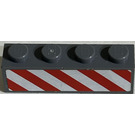 LEGO Brick 1 x 4 with Red and White Danger Stripes right Sticker