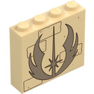 LEGO Klods 1 x 4 x 3 med Mørkebrun Jedi Order Marking (49311 / 104277)