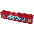 LEGO Brick 1 x 6 with 'CITY TOUR', Buildings Sticker