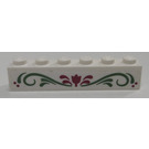 LEGO Brick 1 x 6 with Flower and Scrollwork Sticker (3009)