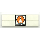 LEGO Brick 1 x 6 with 'HIGH RISK AREA' and Orange Hexagon with Black Border and White Triangle