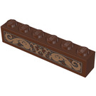 LEGO Brick 1 x 6 with ‘W’ and Two Weasels Wood Carving Sticker