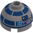 LEGO Brick 2 x 2 Round with Dome Top with R2-D2 Astromech Droid Head (Hollow Stud, Axle Holder) (18841 / 66823)