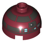LEGO Brick 2 x 2 Round with Dome Top with R4-P17 Astromech Droid Head (Hollow Stud, Axle Holder) (18841 / 100488)