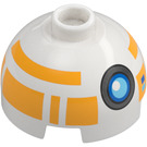 LEGO Brick 2 x 2 Round with Dome Top with Training Astromech Droid Head (Hollow Stud, Axle Holder) (3262 / 104773)