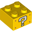 LEGO Steen 2 x 2 met Wit Question Mark Aan 2 Sides (3003 / 69087)
