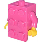 LEGO Brick 2 x 3 Costume with Dark Pink Arms and Yellow Hands