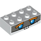 LEGO Backstein 2 x 4 mit Gesicht mit Zähne (3001 / 34297)