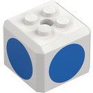 LEGO Brique 3 x 3 x 2 Cube avec 2 x 2 Tenons sur Haut avec Bleu Circles (66855 / 79532)