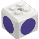 LEGO Steen 3 x 3 x 2 Cube met 2 x 2 Noppen aan Top met Dark Paars Circles (66855 / 94664)