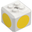 LEGO Klods 3 x 3 x 2 Cube med 2 x 2 knops på Top med Gul Circles (66855 / 94866)