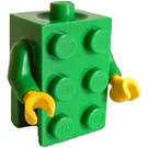 LEGO Brick Costume with Green Arms and Yellow Hands