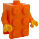 LEGO Brick Costume with Orange Arms and Yellow Hands