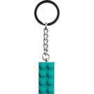 LEGO Bright Bluish Green 2x4 Stud Key Chain (854303)