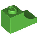 LEGO Leuchtend grün Bogen 1 x 2 Invertiert (78666)