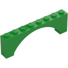 LEGO Lyse-grøn Hvælving 1 x 8 x 2 Hævet, tynd top uden forstærket underside (16577 / 40296)