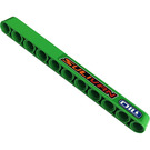 LEGO Bright Green Beam 11 with 'OIL', 'SULIVAN' (Right) Sticker (32525)