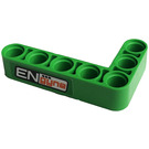 LEGO Bright Green Beam 3 x 5 Bent 90 degrees, 3 and 5 Holes with 'ENgyne' Sticker (32526)