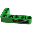 LEGO Bright Green Beam 3 x 5 Bent 90 degrees, 3 and 5 Holes with 'NORTHERN' Sticker (32526)