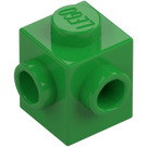 LEGO Vert Clair Brique 1 x 1 avec Deux Tenons sur Adjacent Côtés (26604)