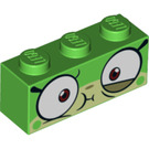 LEGO Fel groen Steen 1 x 3 met Queasy Unikitty Gezicht (3622 / 38891)