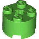 LEGO Fel groen Steen 2 x 2 Ronde (3941 / 6143)