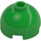 LEGO Leuchtendes Grün Stein 2 x 2 Rund mit Dome oben (Hohlnoppen, Achshalter) (3262 / 30367)