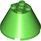 LEGO Bright Green Cone 4 x 4 x 2 with Axle Hole (3943)
